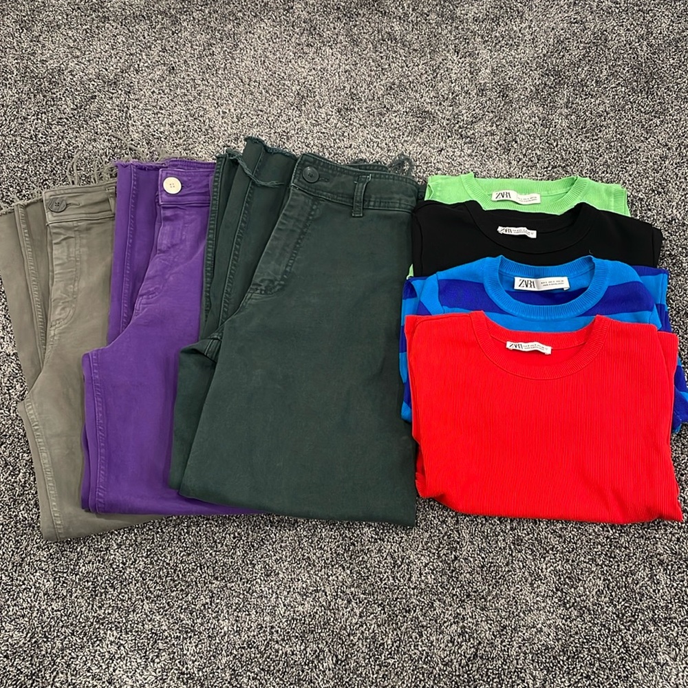 Zara pack 3 marine jeans & 4 tops